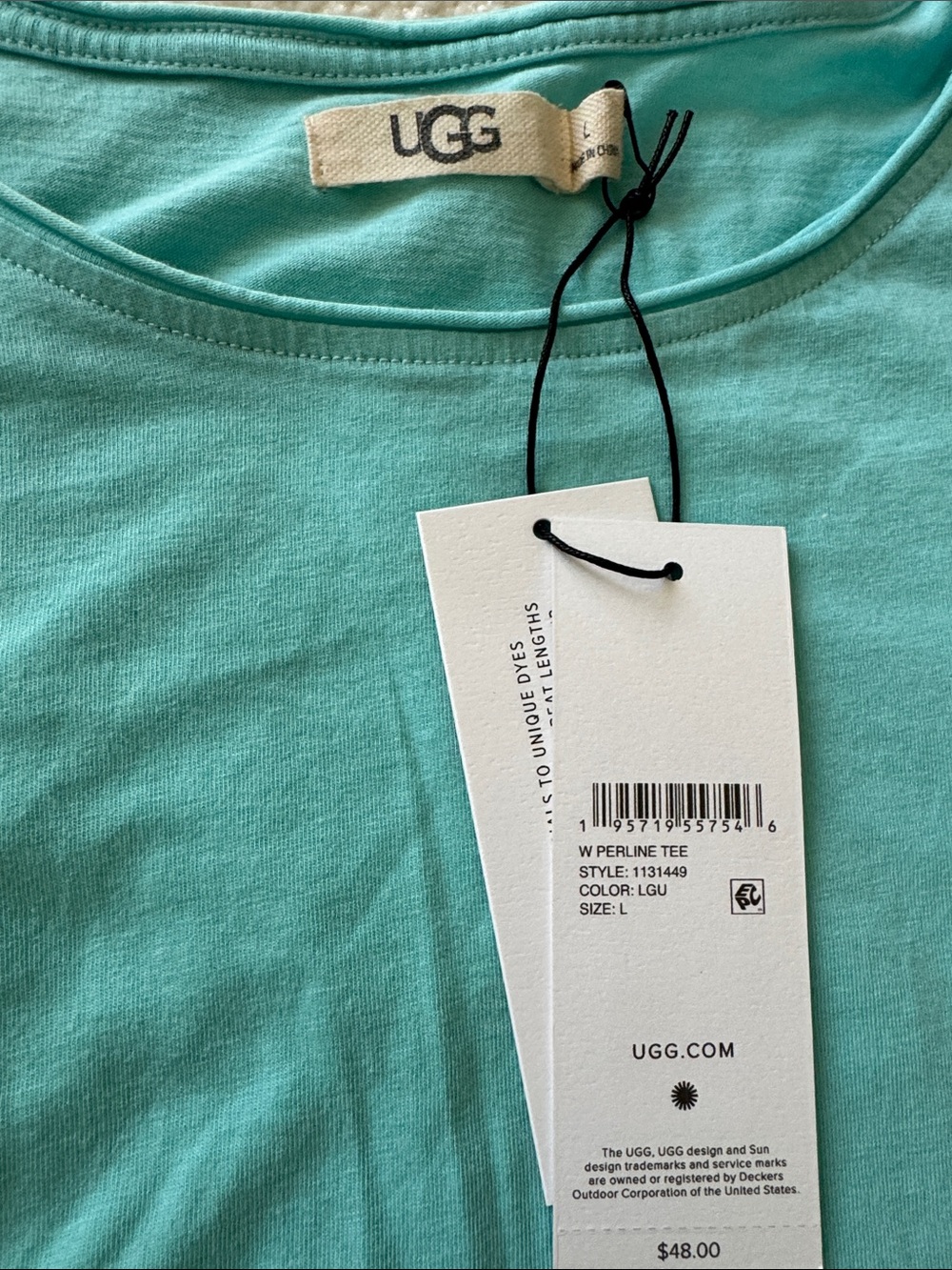 UGG Women's Perline Tee - Laguna Blue Size L